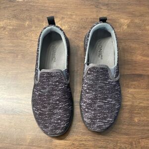 Vionic Agile Kea Heathered Black Gray Slip On Comfort Shoes Size 7